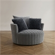 Furniture of America Beauty Fabric Tufted 360 Degree Swivel Chair in Gray