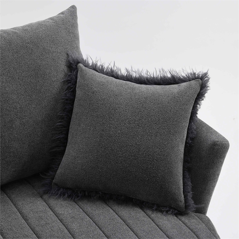 Furniture of America Beauty Fabric Tufted 360 Degree Swivel Chair in Gray