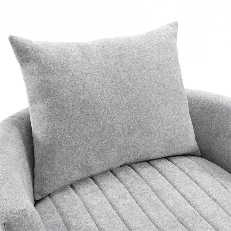 Furniture of America Beauty Fabric Tufted 360 Degree Swivel Chair in Light Gray
