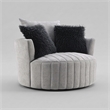 Furniture of America Beauty Fabric Tufted 360 Degree Swivel Chair in Light Gray