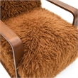 Furniture of America Ramos Faux Fur Fabric Long-Haired Accent Chair in Brown