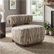 Furniture of America Sebras Chenille Zebra-Stripe Accent Chair in Beige
