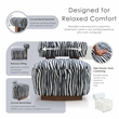 Furniture of America Sebras Chenille Zebra-Stripe Accent Chair in Blue
