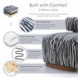 Furniture of America Sebras Chenille Zebra-Stripe Accent Chair in Blue
