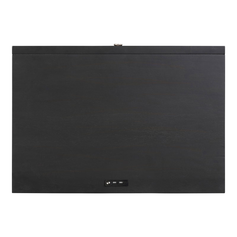 Furniture of America Forma Solid Wood 1-Drawer Nightstand with USBs in Black