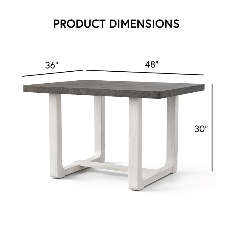 Furniture of America Fagan Solid Wood 5-Piece Dining Table Set in Gray