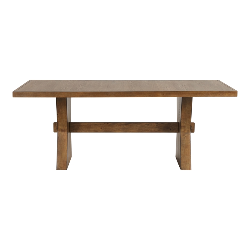 Furniture of America Opela Solid Wood 7-Piece Dining Table Set in Oak