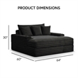 Furniture of America Ophelia Fabric 2 Arm Chaise with USB Ports in Black