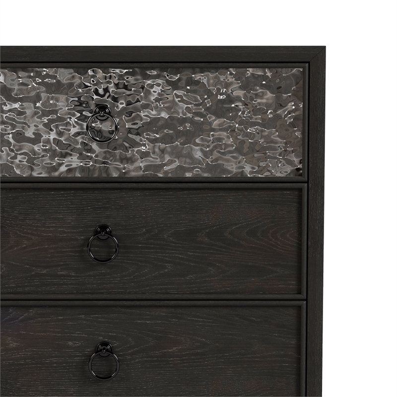 Furniture of America Glint Solid Wood Dovetail 5-Drawer Chest in Espresso