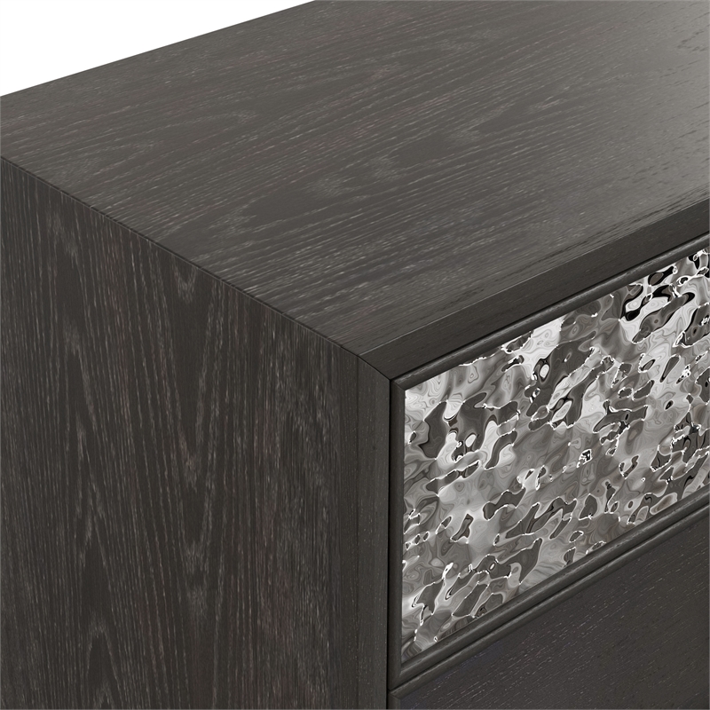 Furniture of America Glint Solid Wood Dovetail 5-Drawer Chest in Espresso