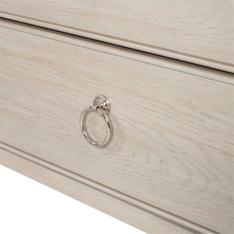 Furniture of America Glint Solid Wood Dovetail 5-Drawer Chest in Oak