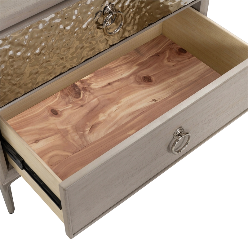 Furniture of America Glint Solid Wood Dovetail 2-Drawer Nightstand in Oak
