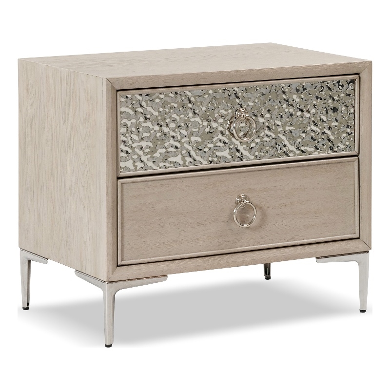 Furniture of America Glint Solid Wood Dovetail 2-Drawer Nightstand in Oak