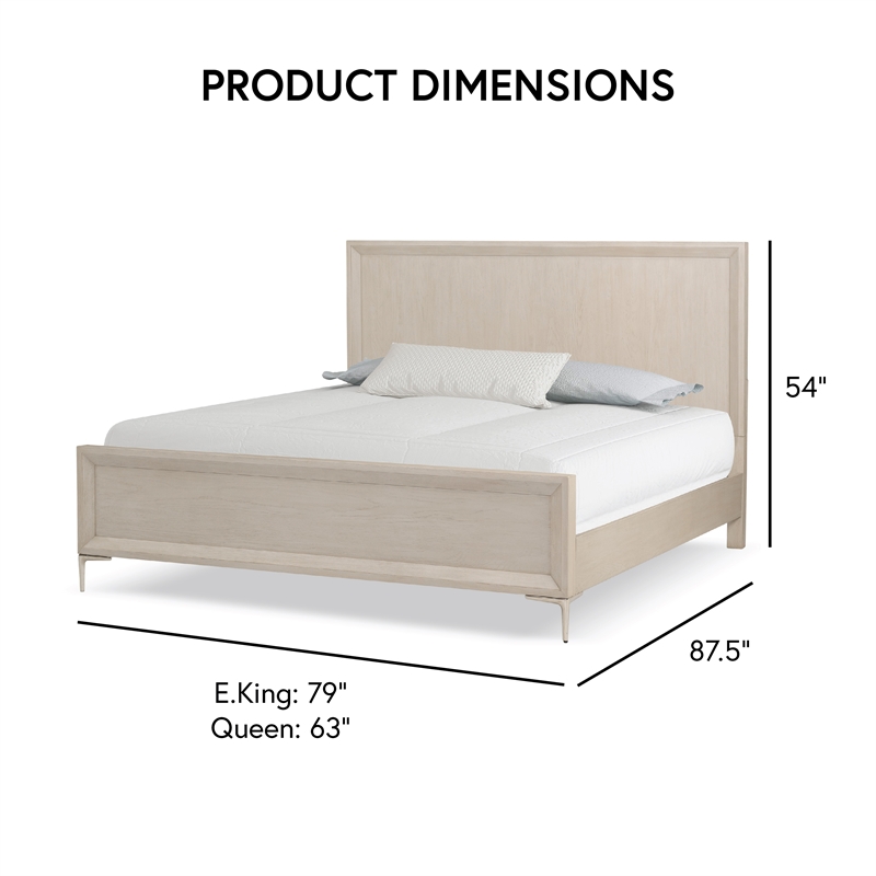Furniture of America Glint Solid Wood Queen Panel Bed in Oak
