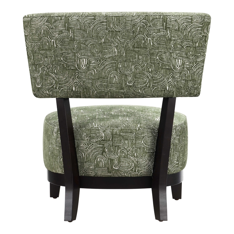 Furniture of America Robi Fabric Abstract Angled Back Accent Chair in Green