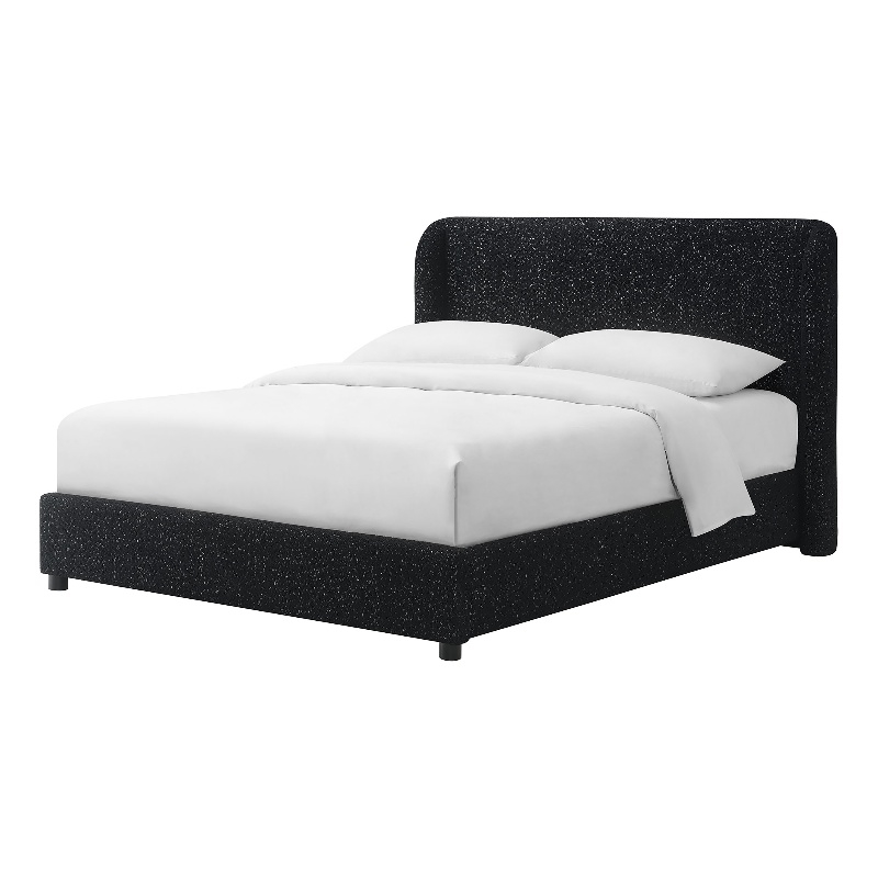 Furniture of America Suzanne Fabric Mattress Ready Queen Platform Bed in Black