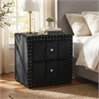 Furniture of America Regan Fabric Upholstered 2-Drawer Nightstand in Black