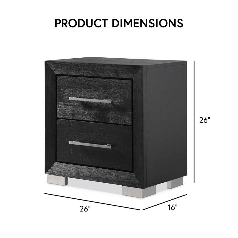 Furniture of America Lyle Solid Wood King 3-Piece Bedroom Set in Black