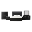 Furniture of America Lyle Solid Wood King 6-Piece Bedroom Set in Black