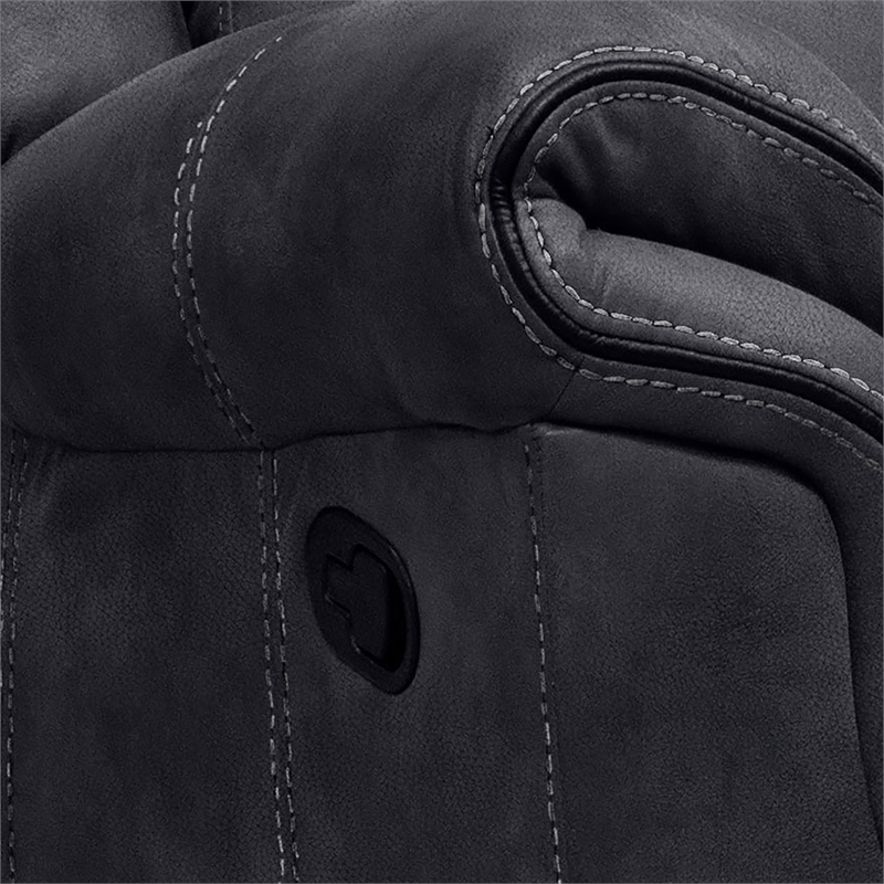 Furniture of America Moya Faux Leather Manual Glider Recliner in Black