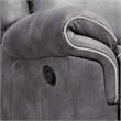 Furniture of America Moya Faux Leather Manual Glider Recliner in Warm Gray