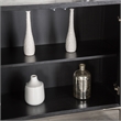 Furniture of America Meinter Wood Stainless Steel Door Panel Server in Black