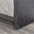 Furniture of America Meinter Solid Wood Wavy Embossed Pattern Server in Black
