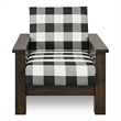 Furniture of America Gavik Wood Plaid Pattern 3-Piece Sofa Set in Dark Walnut