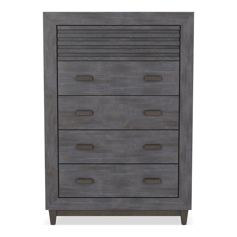 Furniture of America Waito Solid Wood 5-Drawer Chest in Brown