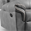FOA Moya Faux Leather Manual Reclining Sofa with Drop-Down Table in Warm Gray