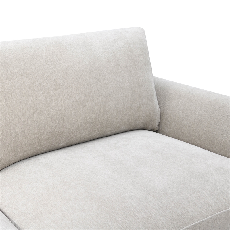 Furniture of America Naria Chenille Soft Track Arm Loveseat in Light Gray