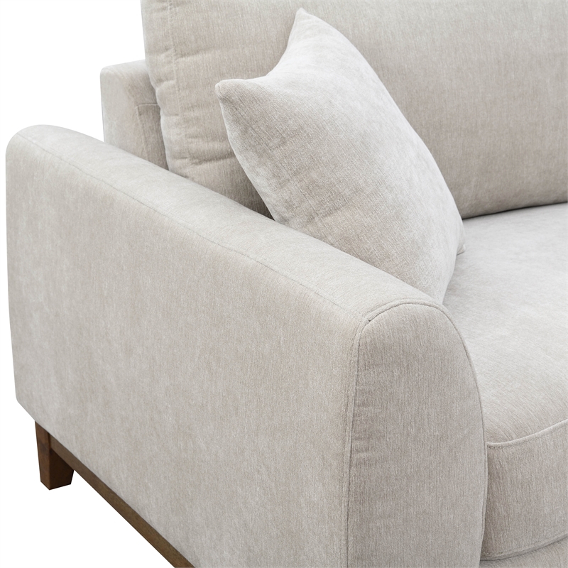 Furniture of America Naria Chenille Soft Track Arm Loveseat in Light Gray