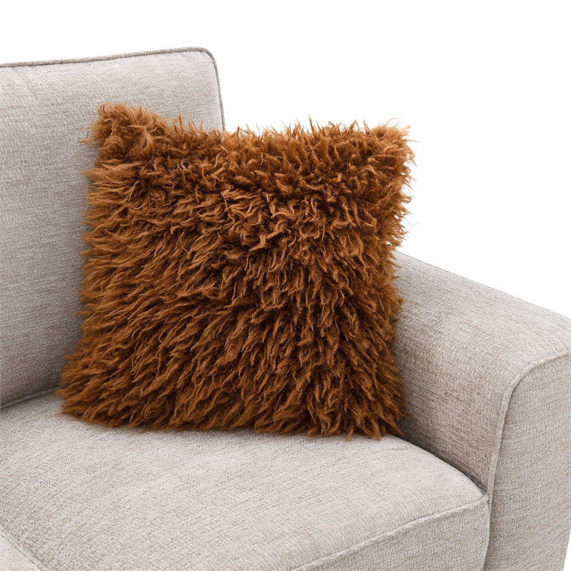 Furniture of America Emeria Chenille Soft Tapered Arm Loveseat in Taupe