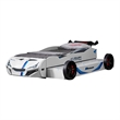Furniture of America Redvers Wood Race Car Design Twin Kid Bed in White