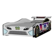 Furniture of America Yael Wood Race Car Design Twin Kid Bed in White