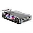 Furniture of America Yael Wood Race Car Design Twin Kid Bed in White