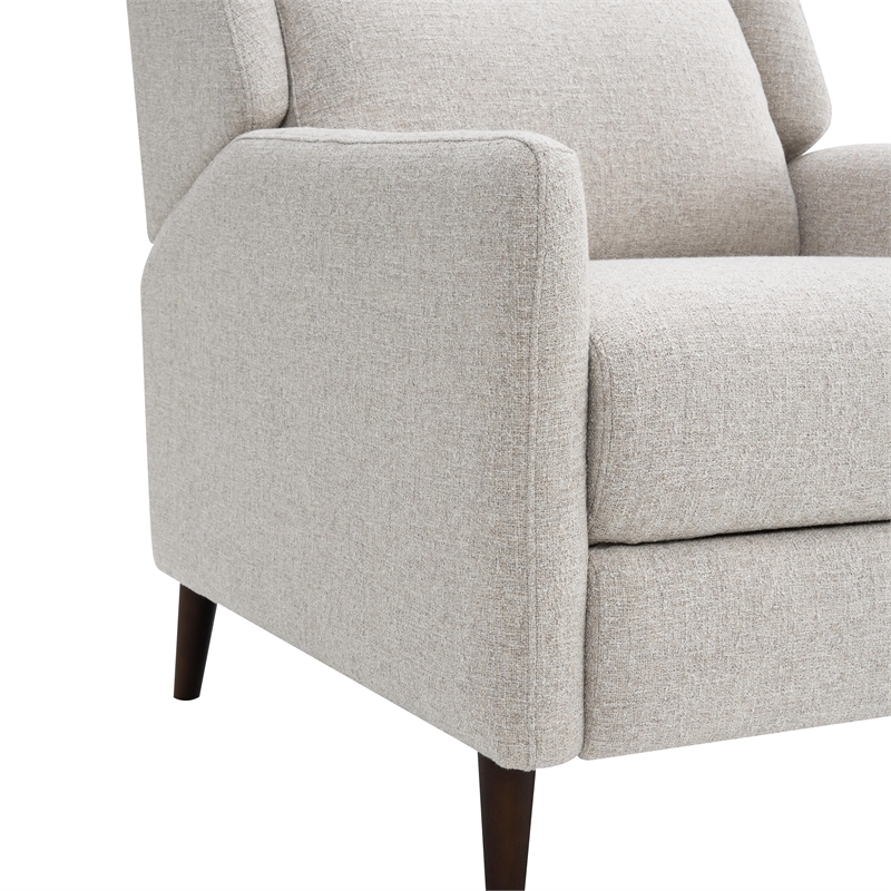 Furniture of America Vella Fabric Pushback Manual Recliner in Beige