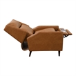 Furniture of America Vella Faux Leather Pushback Manual Recliner in Brown