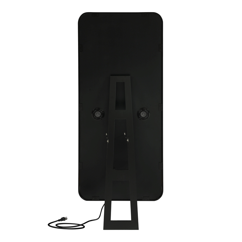 Furniture of America Eirlys Metal Bluetooth LED Lights Standing Mirror in Black