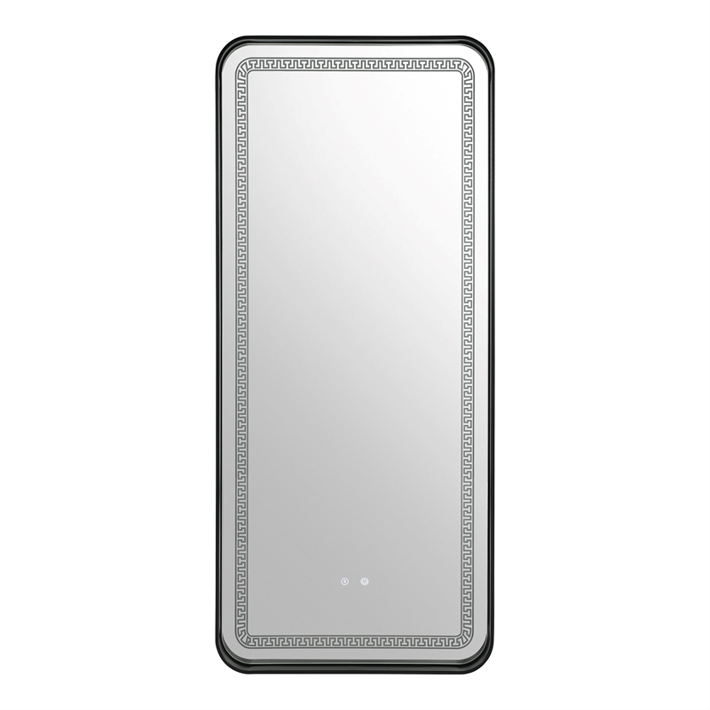Furniture of America Eirlys Metal Bluetooth LED Lights Standing Mirror in Black