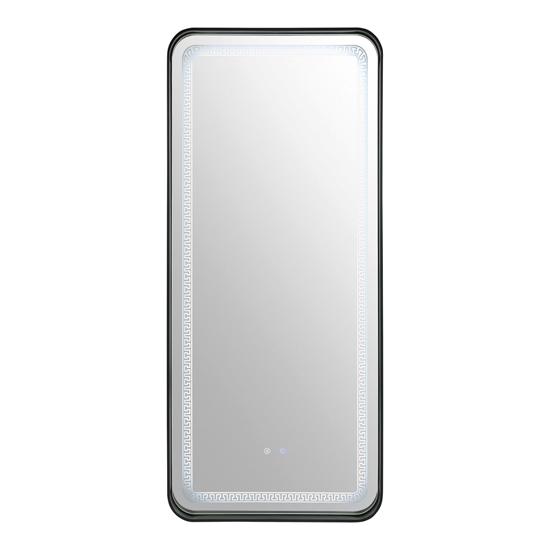Furniture of America Eirlys Metal Bluetooth LED Lights Standing Mirror in Black