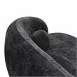Furniture of America Sylin Chenille and Wood Sculpted Silhouette Sofa in Black
