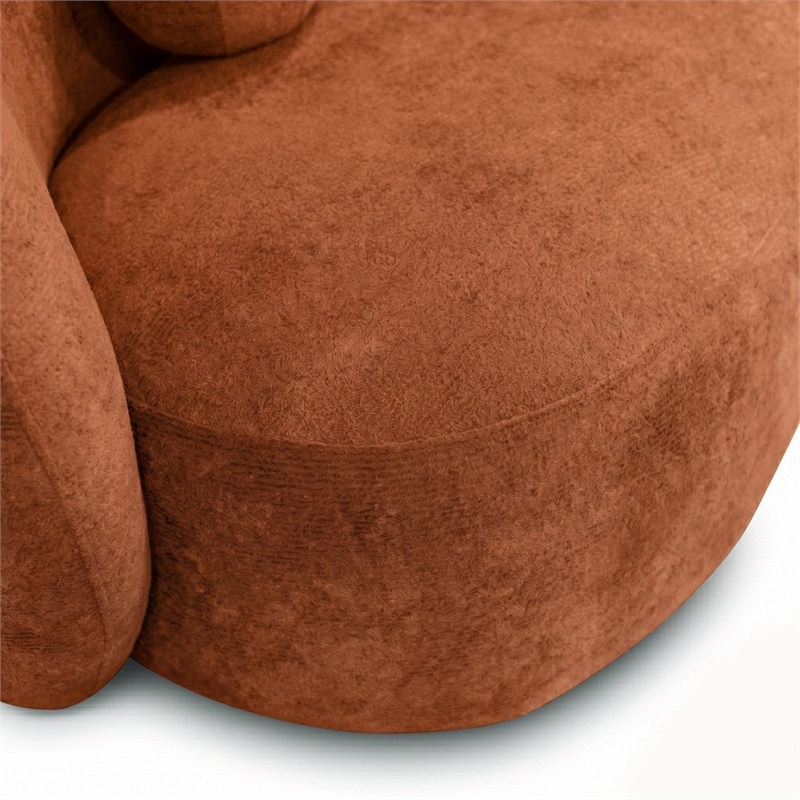 Furniture of America Sylin Chenille and Wood Sculpted Silhouette Sofa in Brown