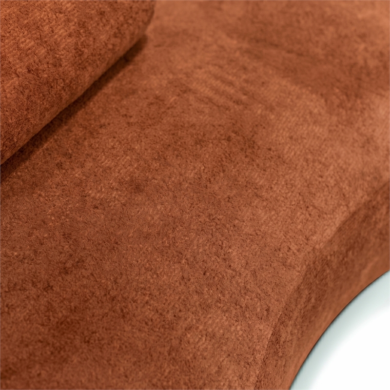 Furniture of America Sylin Chenille and Wood Sculpted Silhouette Sofa in Brown