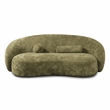 Furniture of America Sylin Chenille and Wood Sculpted Silhouette Sofa in Green