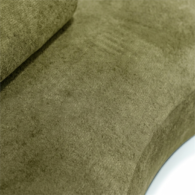 Furniture of America Sylin Chenille and Wood Sculpted Silhouette Sofa in Green