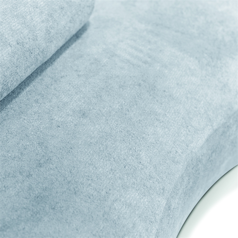 Furniture of America Sylin Chenille and Wood Sculpted Silhouette Sofa in Blue