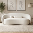 Furniture of America Sylin Chenille and Wood Sculpted Silhouette Sofa in White