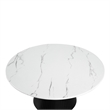 Furniture of America Coraly Faux Marble Top and Wood Round Coffee Table in Black