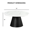 Furniture of America Coraly Faux Marble Top and Wood Round Coffee Table in Black